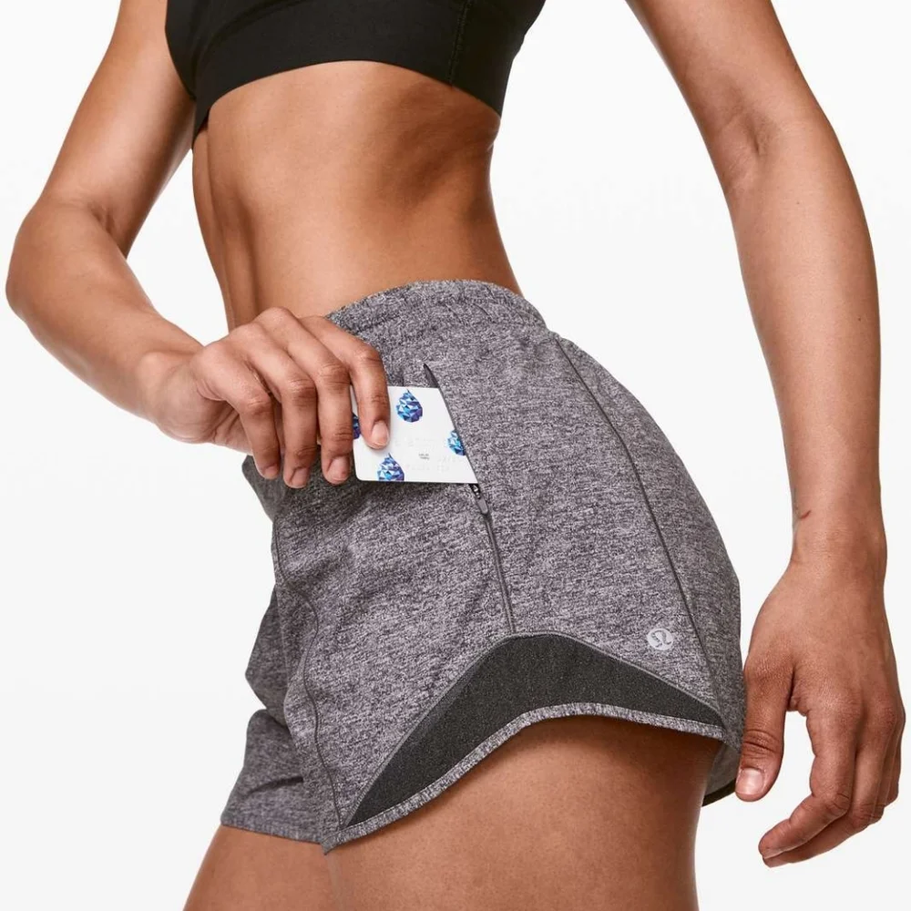 Lululemon Hotty Hot Short II *Long 4" Heather Lux Multi Black / Heathered Black - Picture 6 of 13